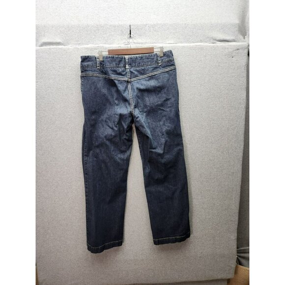 Talbots Womens Signature Flare Jeans Size 16 Dark Wash Denim Cotton Blend Stretc - Picture 4 of 6